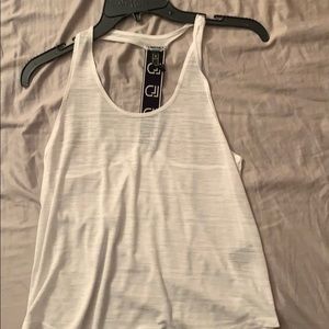 White workout tank top